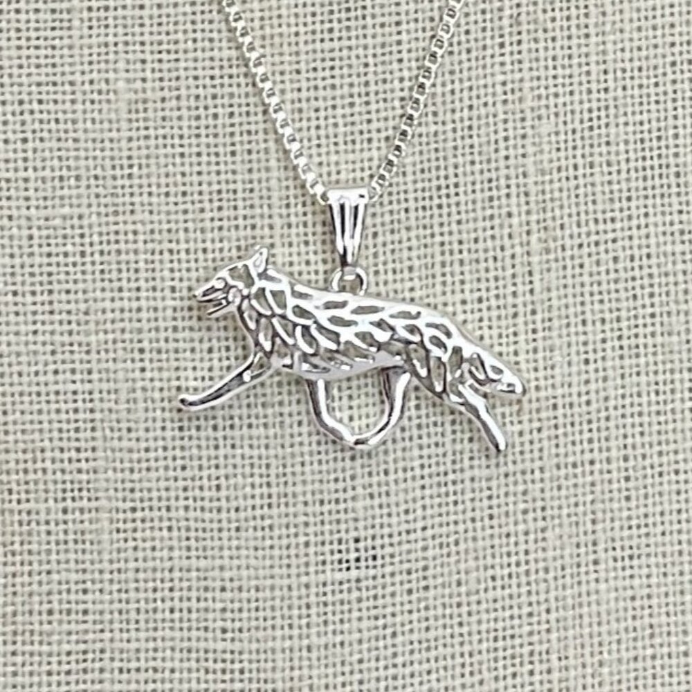Herding Dog Cutout Pendant Necklace